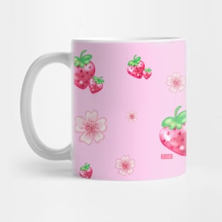 ✿ Kawaii Japanese Strawberry and Sakuras Pattern! Ichigo Sweet and cute flowers! ❤ いちご ✿❤ Mug